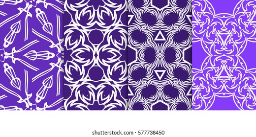 SET OF Geometric seamless pattern. Modern floral ornament. vector illustration. For interior design, wallpaper, decoration print, fill pages, fabric, decor, print