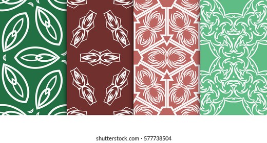 SET OF Geometric seamless pattern. Modern floral ornament. vector illustration. For interior design, wallpaper, decoration print, fill pages, fabric, decor, print