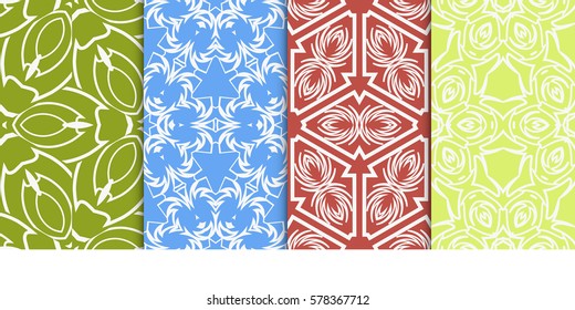 SET OF Geometric seamless pattern. Modern floral ornament. vector illustration. For interior design, wallpaper, decoration print, fill pages, fabric, decor, print