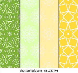 SET OF Geometric seamless pattern. Modern floral ornament. vector illustration. For the interior design, wallpaper, decoration print, fill pages