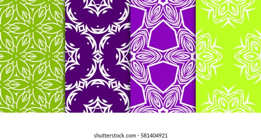 SET OF Geometric seamless pattern. Modern floral ornament. vector illustration. For interior design, wallpaper, decoration print, fill pages, fabric, decor, print