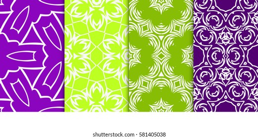 SET OF Geometric seamless pattern. Modern floral ornament. vector illustration. For interior design, wallpaper, decoration print, fill pages, fabric, decor, print