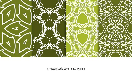 SET OF Geometric seamless pattern. Modern floral ornament. vector illustration. For interior design, wallpaper, decoration print, fill pages, fabric, decor, print
