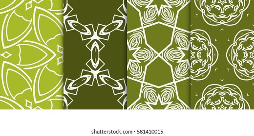 SET OF Geometric seamless pattern. Modern floral ornament. vector illustration. For interior design, wallpaper, decoration print, fill pages, fabric, decor, print