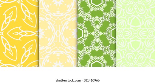 SET OF Geometric seamless pattern. Modern floral ornament. vector illustration. For interior design, wallpaper, decoration print, fill pages, fabric, decor, print