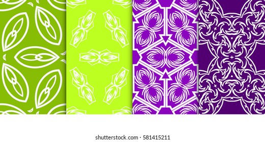 SET OF Geometric seamless pattern. Modern floral ornament. vector illustration. For interior design, wallpaper, decoration print, fill pages, fabric, decor, print