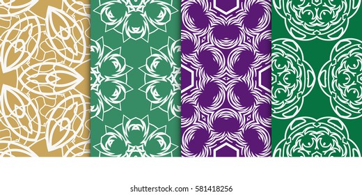 SET OF Geometric seamless pattern. Modern floral ornament. vector illustration. For interior design, wallpaper, decoration print, fill pages, fabric, decor, print