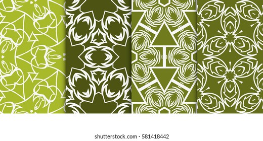 SET OF Geometric seamless pattern. Modern floral ornament. vector illustration. For interior design, wallpaper, decoration print, fill pages, fabric, decor, print