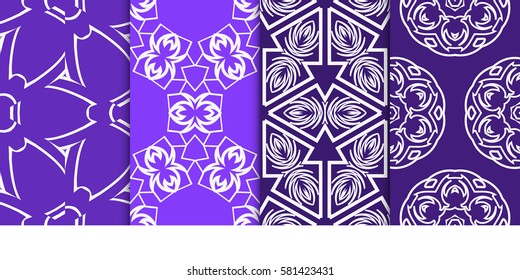 SET OF Geometric seamless pattern. Modern floral ornament. vector illustration. For interior design, wallpaper, decoration print, fill pages, fabric, decor, print
