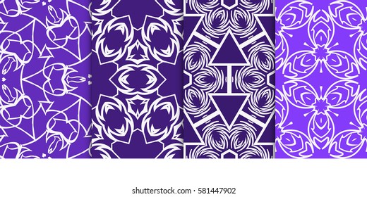 SET OF Geometric seamless pattern. Modern floral ornament. vector illustration. For interior design, wallpaper, decoration print, fill pages, fabric, decor, print