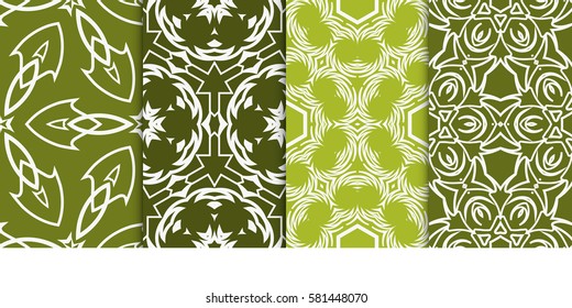 SET OF Geometric seamless pattern. Modern floral ornament. vector illustration. For interior design, wallpaper, decoration print, fill pages, fabric, decor, print