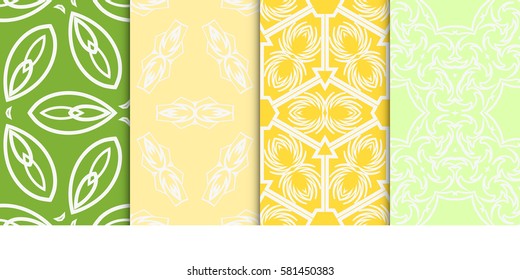 SET OF Geometric seamless pattern. Modern floral ornament. vector illustration. For interior design, wallpaper, decoration print, fill pages, fabric, decor, print