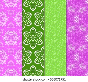 set of Geometric seamless pattern. Modern floral ornament. vector illustration. For the interior design, wallpaper, decoration print, fill pages, invitation card, cover book