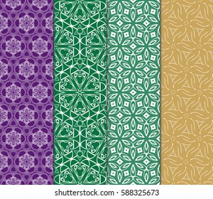set of Geometric seamless pattern. Modern floral ornament. vector illustration. For the interior design, wallpaper, decoration print, fill pages, invitation card, cover book