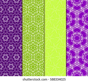 set of Geometric seamless pattern. Modern floral ornament. vector illustration. For the interior design, wallpaper, decoration print, fill pages, invitation card, cover book