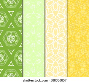 set of Geometric seamless pattern. Modern floral ornament. vector illustration. For the interior design, wallpaper, decoration print, fill pages, invitation card, cover book