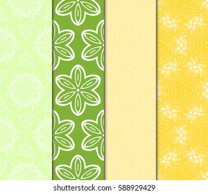 set of Geometric seamless pattern. Modern floral ornament. vector illustration. For the interior design, wallpaper, decoration print, fill pages, invitation card, cover book