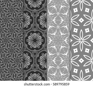 set of Geometric seamless pattern. Modern floral ornament. vector illustration. For the interior design, wallpaper, decoration print, fill pages, invitation card, cover book