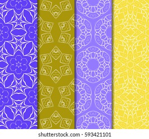 SET OF Geometric seamless pattern. Modern floral ornament. vector illustration. For the interior design, wallpaper, decoration print, fill pages