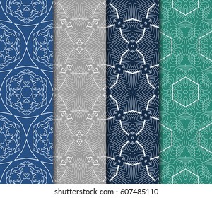 SET OF Geometric seamless pattern. Modern floral ornament. vector illustration. For the interior design, wallpaper