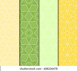 SET OF Geometric seamless pattern. Modern floral ornament. vector illustration. For the interior design, wallpaper