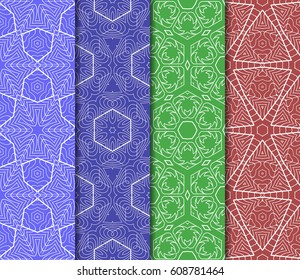 SET OF Geometric seamless pattern. Modern floral ornament. vector illustration. For the interior design, wallpaper