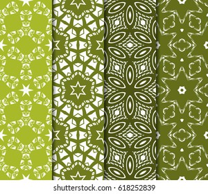 set of Geometric seamless pattern. Modern floral ornament. vector illustration. For the interior design, wallpaper, decoration print, fill pages, invitation card, cover book