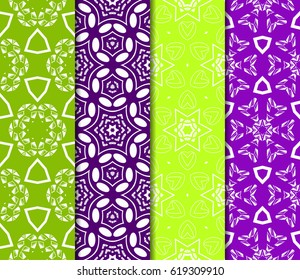 set of Geometric seamless pattern. Modern floral ornament. vector illustration. For the interior design, wallpaper, decoration print, fill pages, invitation card, cover book