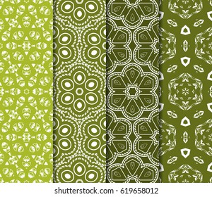 set of Geometric seamless pattern. Modern floral ornament. vector illustration. For the interior design, wallpaper, decoration print, fill pages, invitation card, cover book