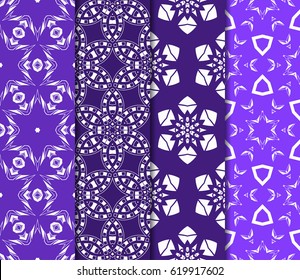 set of Geometric seamless pattern. Modern floral ornament. vector illustration. For the interior design, wallpaper, decoration print, fill pages, invitation card, cover book