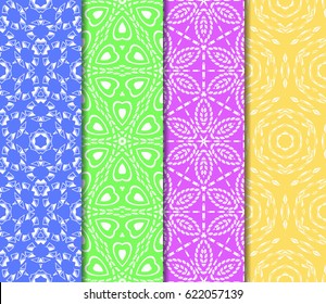 set of Geometric seamless pattern. Modern floral ornament. vector illustration. For the interior design, wallpaper, decoration print, fill pages, invitation card, cover book