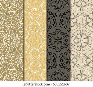 set of Geometric seamless pattern. Modern floral ornament. vector illustration
