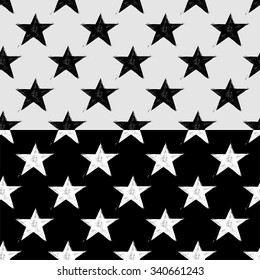 Set of geometric seamless pattern with stars