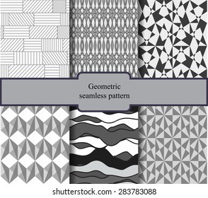 set of geometric seamless pattern. vector