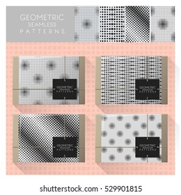Set of geometric seamless pattern , vector , illustration 