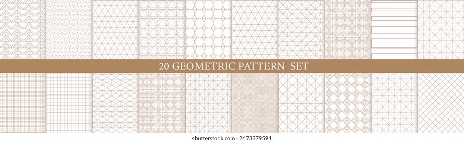 Set of Geometric seamless patterns 20. Abstract geometric hexagonal graphic design print 3d cubes pattern. Seamless geometric cubes pattern