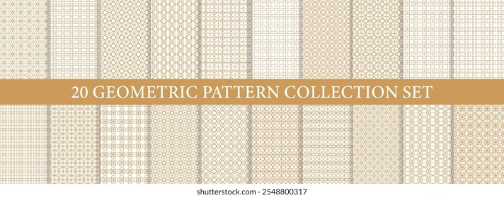 Set of Geometric seamless patterns 20. Abstract geometric hexagonal graphic design print 3d cubes pattern. Seamless geometric cubes pattern