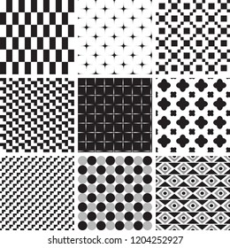 Set of geometric seamless patterns.