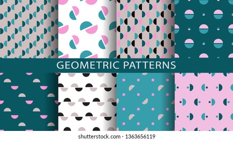 Set of geometric seamless patterns.