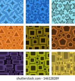set of geometric seamless patterns