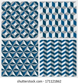 Set of geometric seamless patterns