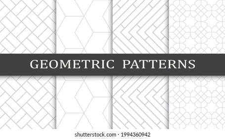 Set of geometric seamless patterns