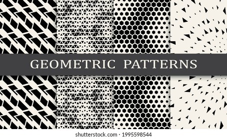 Set of geometric seamless patterns