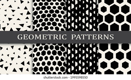 Set of geometric seamless patterns
