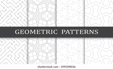 Set of geometric seamless patterns