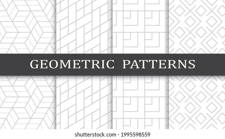 Set of geometric seamless patterns