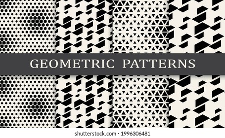 Set of geometric seamless patterns