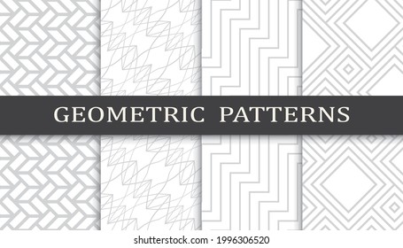 Set of geometric seamless patterns