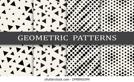 Set of geometric seamless patterns