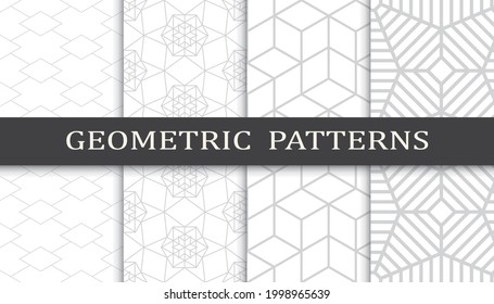 Set of geometric seamless patterns